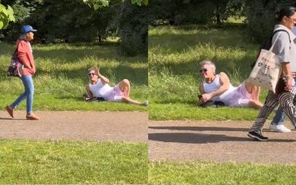 Robbie Williams se sorprende al pasar desapercibido en un parque de Londres