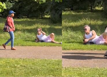 Robbie Williams se sorprende al pasar desapercibido en un parque de Londres