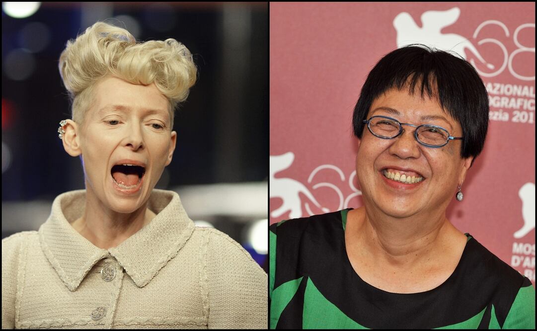 Tilda Swinton y Ann Hui. Foto: EFE/Jens Kalaene, archivo- Xinhua/Wang Qingqin, archivo