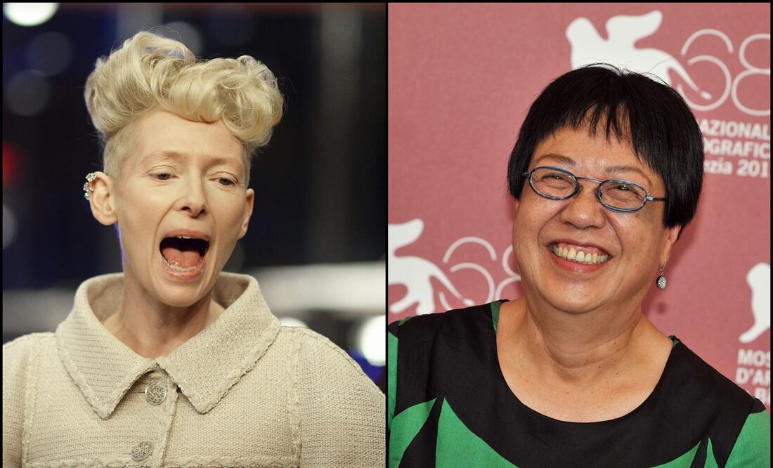Tilda Swinton y Ann Hui. Foto: EFE/Jens Kalaene, archivo- Xinhua/Wang Qingqin, archivo