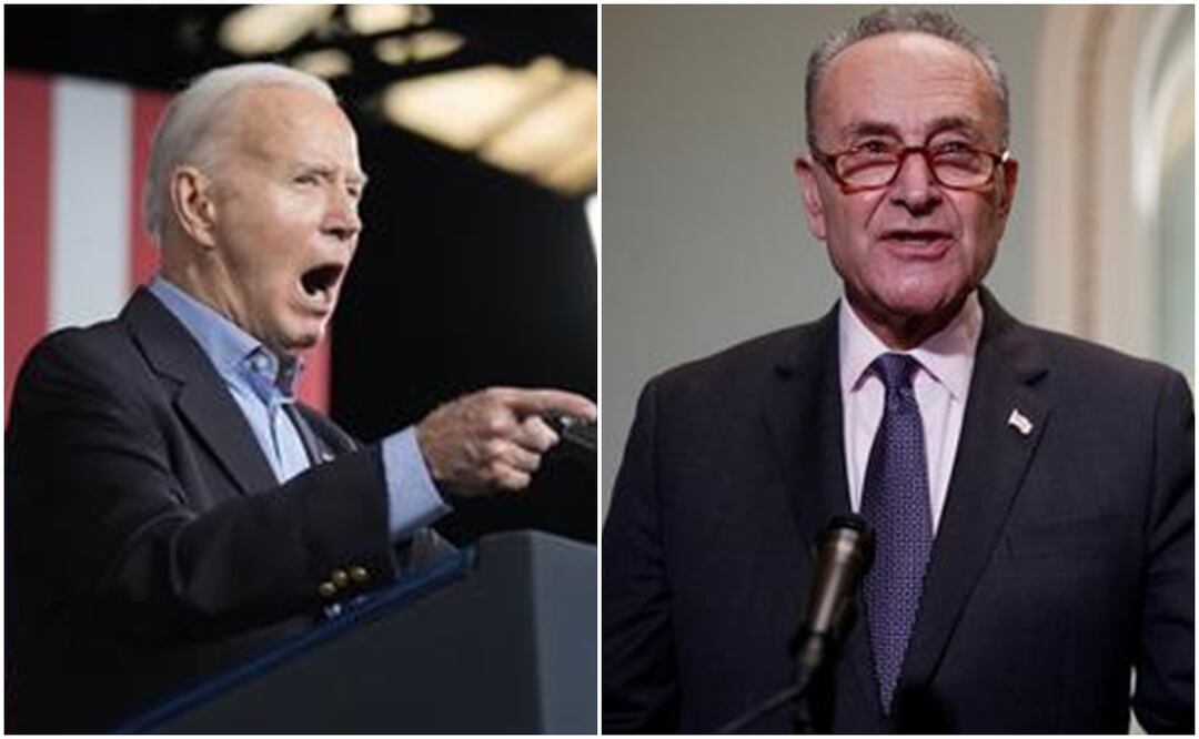 El líder de la mayoría del Senado, Chuck Schumer, instó al presidente estadounidense Joe Biden a abandonar la carrera por su reelección. Foto: Especial/El Universal
