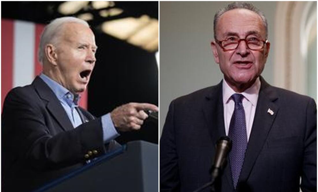 El líder de la mayoría del Senado, Chuck Schumer, instó al presidente estadounidense Joe Biden a abandonar la carrera por su reelección. Foto: Especial/El Universal