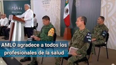 Destaca AMLO trabajo de médicos, enfermeras y personal de la Marina
