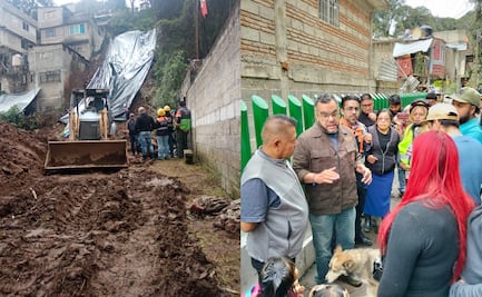 Retiran tierra tras deslave en predio en Contreras