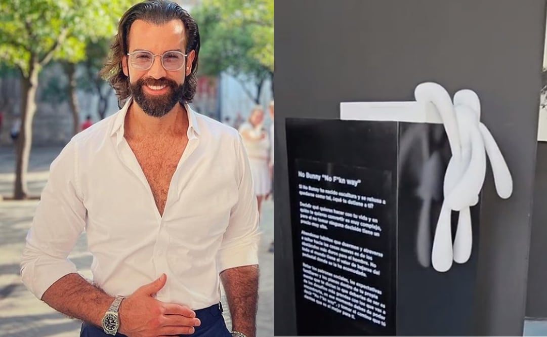 Diego de Erice expuso su obra "No Bunny", que está basada en un discurso existencialista. Foto vía Instagram oficial y captura vía TikTok.