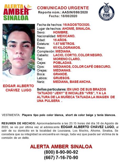 Desaparecen tres menores de edad en Sinaloa; emiten Alerta Amber