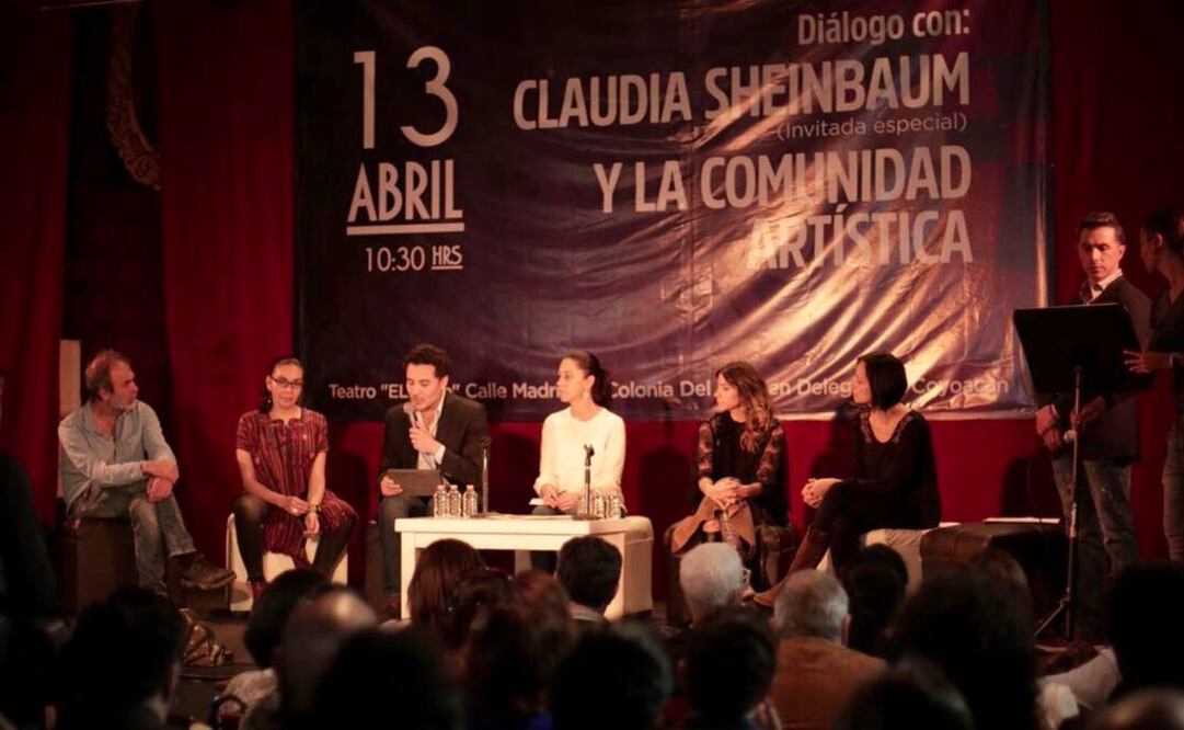 Claudia Sheinbaum se reunión con representantes de la comunidad artística y cultural. Foto: Twitter @Claudiashein