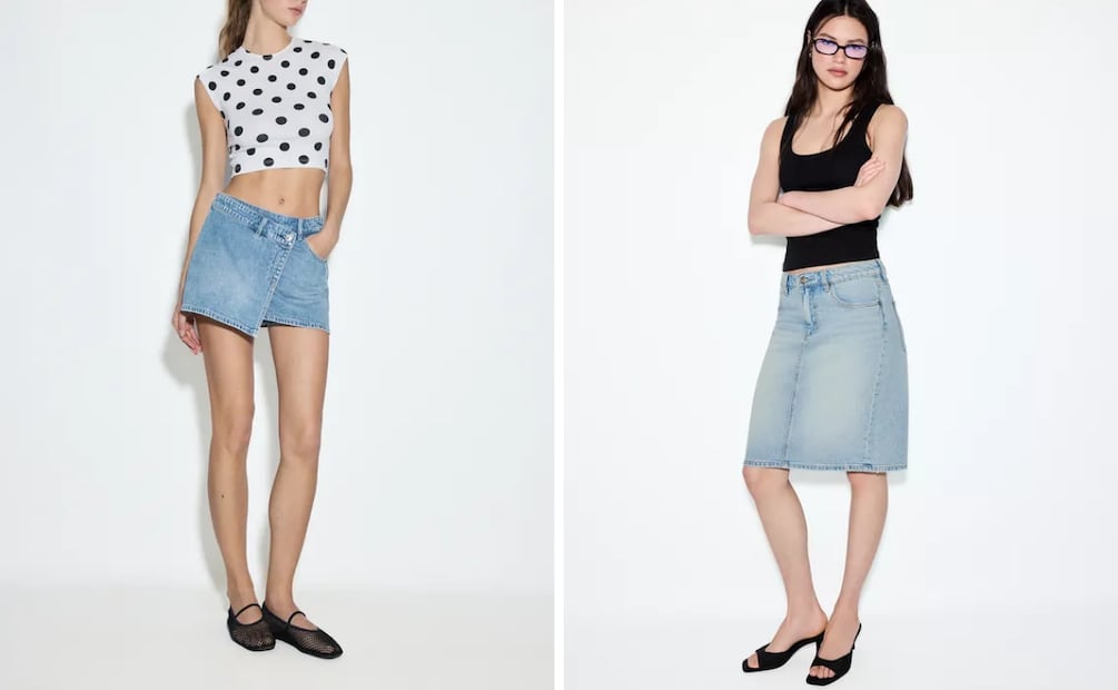 Denim skirts: el básico que regresó con actitud. Foto: Stradivarius