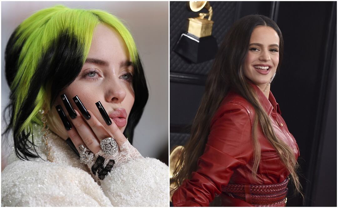 Billie Eilish y Rosalía. Fotos: AP