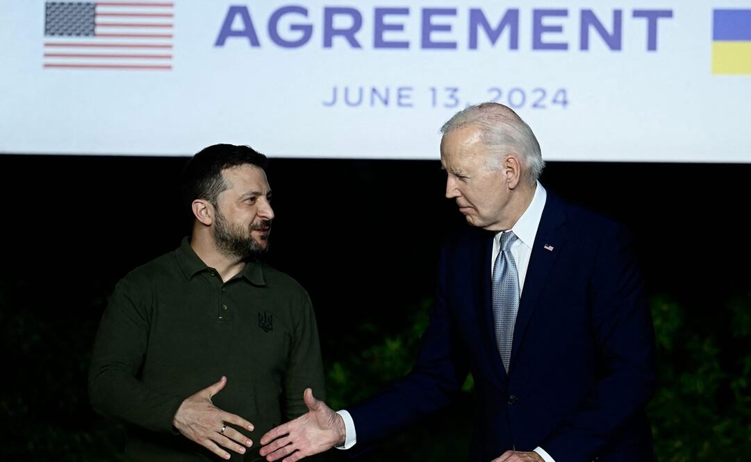 Los presidentes de EU, Joe Biden, y de Ucrania Volodimir Zelenski. Foto: Filippo MONTEFORTE/AFP