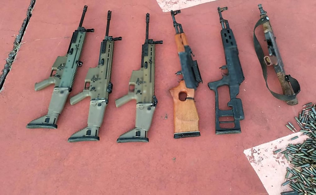 Aseguran armas de fuego y un artefacto explosivo durante Plan Michoacán este martes 13 de enero de 2026. Foto: Especial