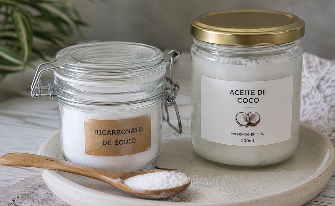 El aceite de coco con bicarbonato de sodio debe usarse con moderación. Foto: Imagen generada con IA