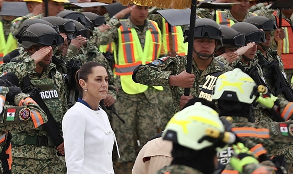 La presidenta Claudia Sheinbaum conmemora el 112 aniversario del Día del Ejército Mexicano, el 19 de febrero de 2025. Foto: Berenice Fregoso/EL UNIVERSAL