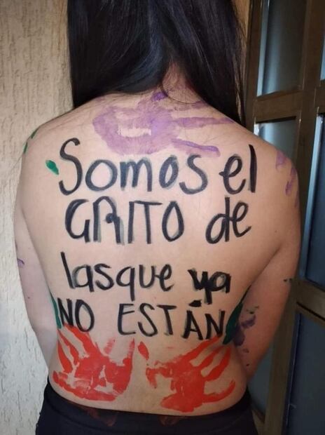 Mujeres protestan en Hidalgo en el marco del #25N