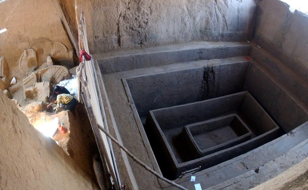 Tumba que localizaron en la ciudad de Xinzheng. Foto: REUTERS