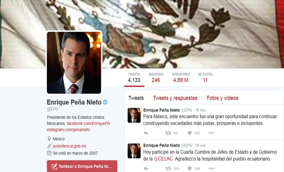 Imagen tomada del Twitter de Enrique Peña Nieto