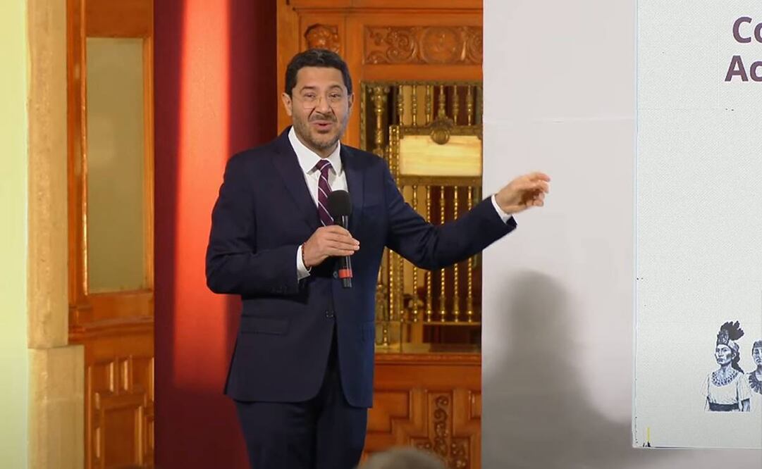 Martí Batres, director del Instituto de Seguridad y Servicios Sociales de los Trabajadores del Estado (ISSSTE), en la mañanera del 14 de enero del 2025. Foto: Captura de pantalla