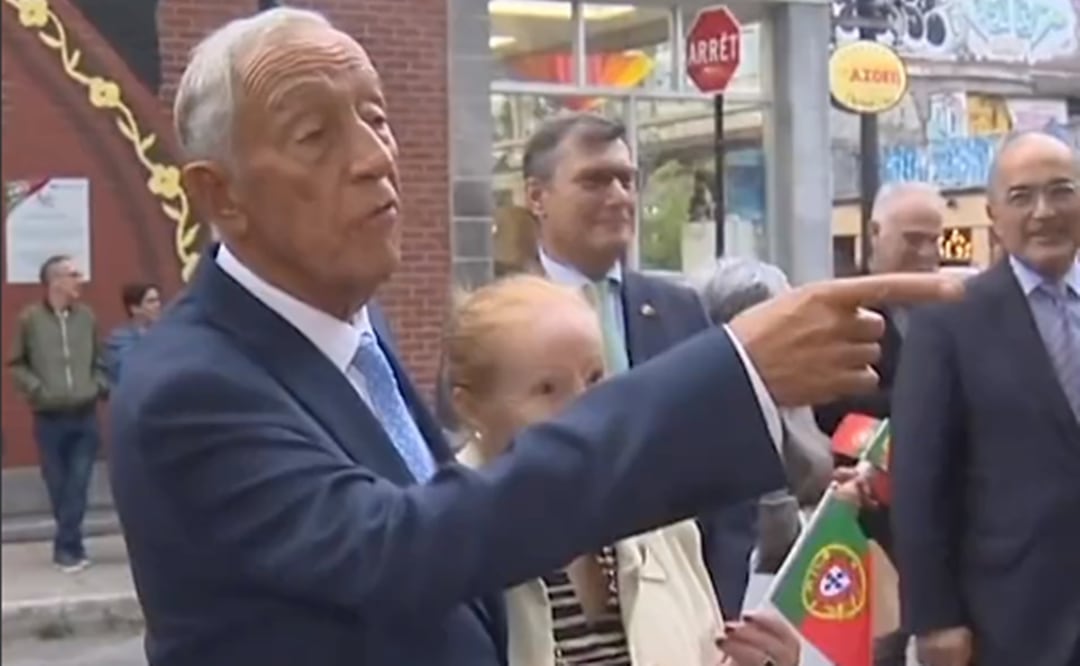 El presidente de Portugal, Marcelo Rebelo de Sousa daba un paseo para verse con miembros de la comunidad portuguesa en Canadá. Foto: Tomada del video