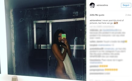 Adriana Lima comparte foto al desnudo