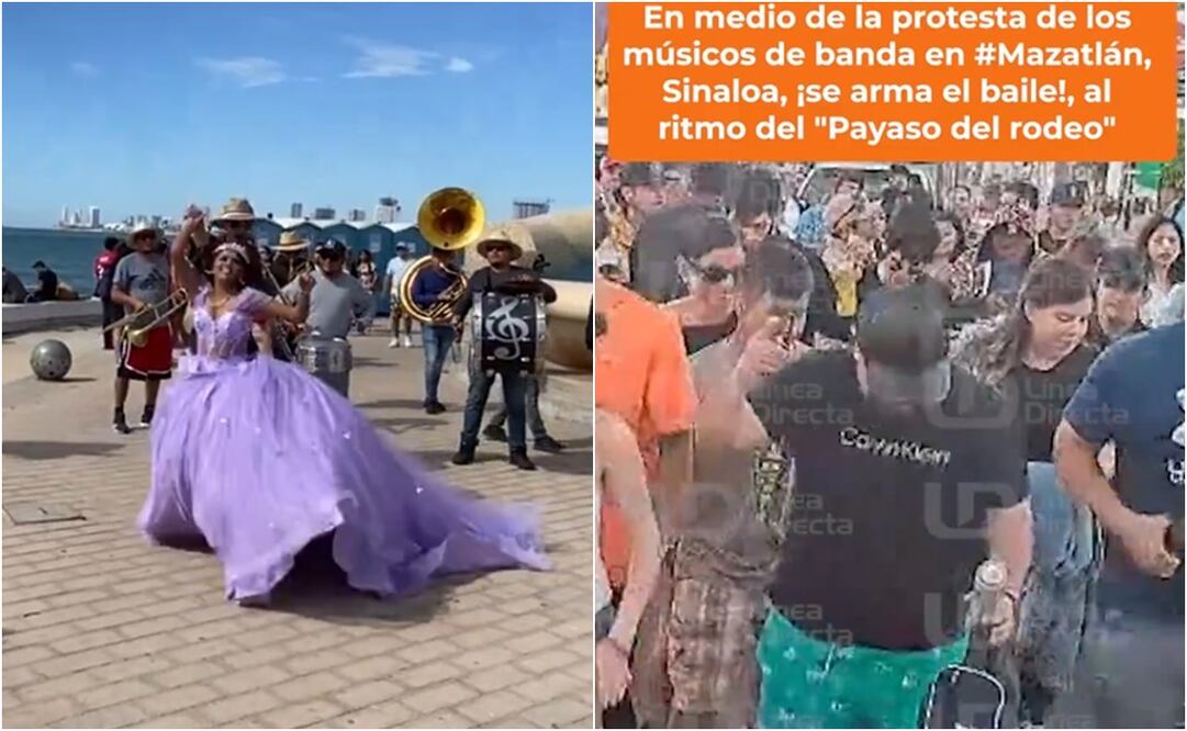 Así fue la marcha de bandas musicales en Mazatlán. Foto: X