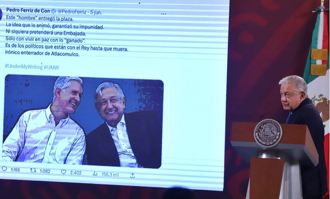 El presidente Andrés Manuel López Obrador calificó de “infundados” y “kafkiano” los reclamos de la oposición al gobernador del estado de México, Alfredo del Mazo. Foto: Berenice Fregoso