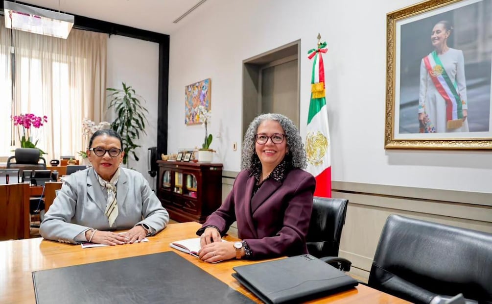 La gobernadora interina de Sinaloa, Graciela Domínguez Nava se reunió con la secretaria de Gobernación Rosa Icela Rodríguez (17/09/2026). Foto: Tomada de X (@GracielaDguezN)