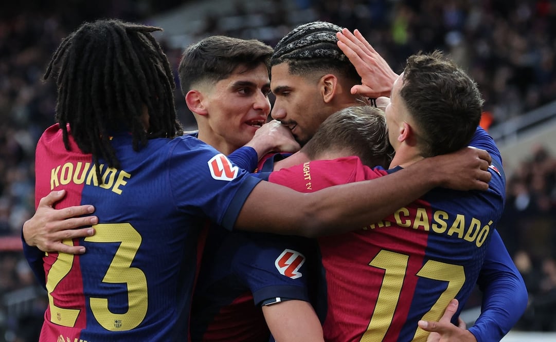 Jugadores de Barcelona en festejo de gol, durante un partido de LaLiga - Foto: AFP