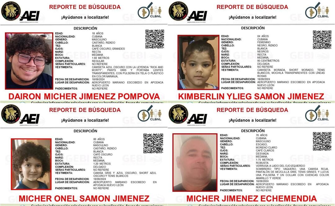 Ocho personas de origen cubano desaparecen tras llegar al Aeropuerto de Monterrey. Foto: Esepcial