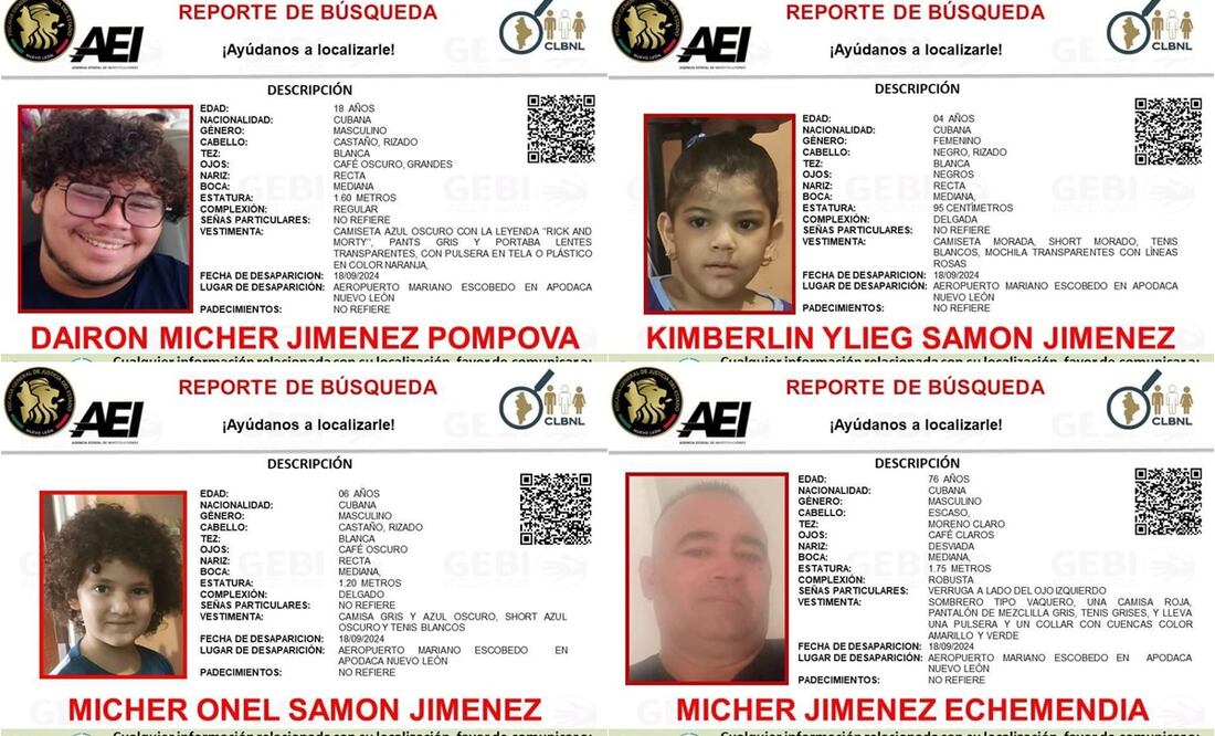 Ocho personas de origen cubano desaparecen tras llegar al Aeropuerto de Monterrey. Foto: Esepcial