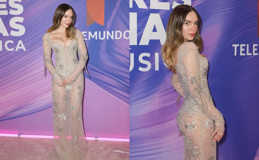 Brillos, transparencias y una silueta romántica convirtieron este vestido en un look memorable. Foto: Instagram @belindapop