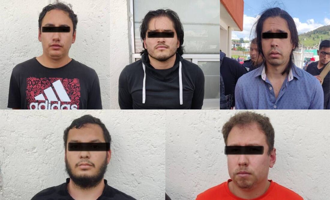 Presuntos ladrones de autos en Metepec. Foto: Especial