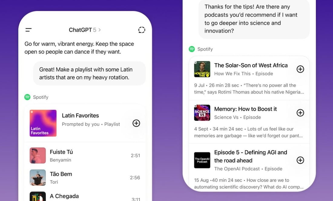 ¡Spotify llega a ChatGPT! Así puedes crear playlist en el chatbot. Imagen: Spotify
