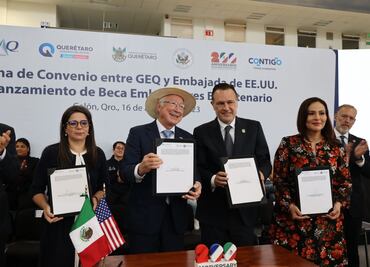 Ken Salazar y Mauricio Kuri lanzan Beca Embajadores en su edición Bicentenario en Querétaro