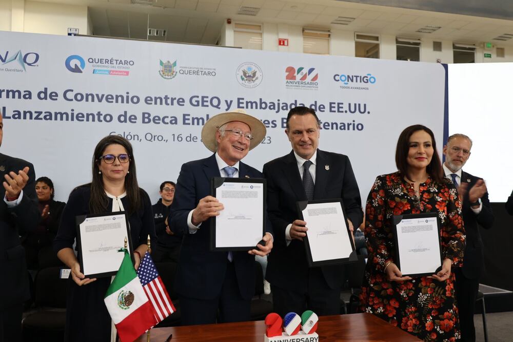 De acuerdo con el embajador Salazar, Querétaro es punta de lanza en la promoción de intercambios educativos México-Estados Unidos. Foto: Especial