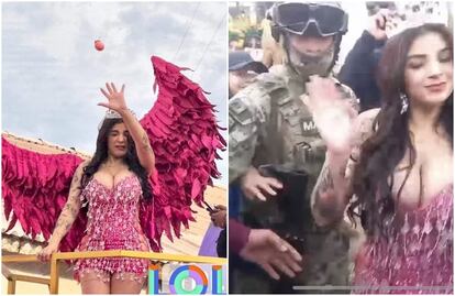 Reciben a “huevazos” a Karely Ruiz en Carnaval de Guaymas; Fuerzas Armadas la defienden