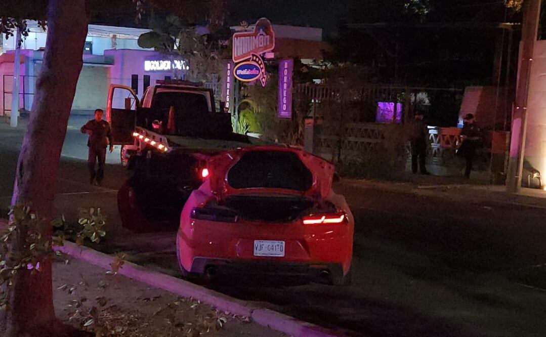 El conductor de un automóvil perdió el control, se subió al camellón y tumbó un pequeño árbol. Foto: Especial