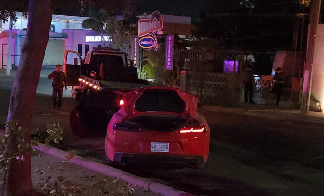 El conductor de un automóvil perdió el control, se subió al camellón y tumbó un pequeño árbol. Foto: Especial