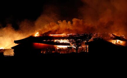 Incendio daña castillo de Japón del siglo XIV