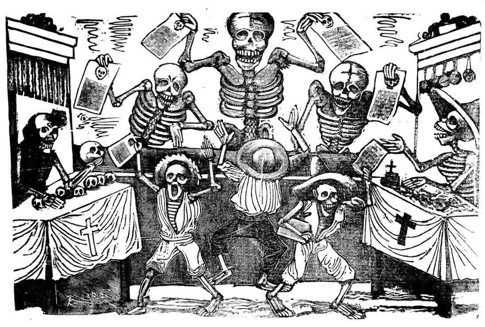 Grabado tomado del libro "Posada: 100 años de calavera", editado por RM