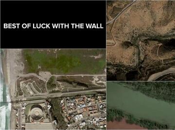 Video. Desean “buena suerte” a muro de Trump