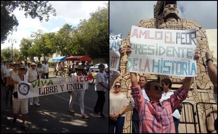 Marchan a favor y en contra de AMLO en los estados