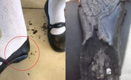 TikTok: calor derrite zapato de joven estudiante
