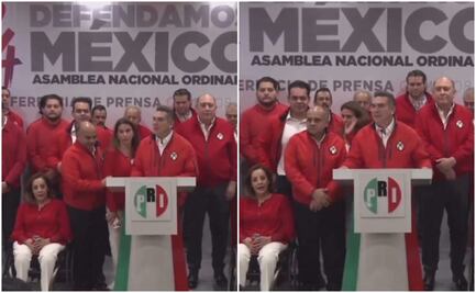 VIDEO: Desplazan a Carolina Viggiano durante conferencia del PRI y abandona el escenario molesta