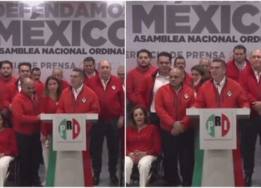 VIDEO: Desplazan a Carolina Viggiano durante conferencia del PRI y abandona el escenario molesta