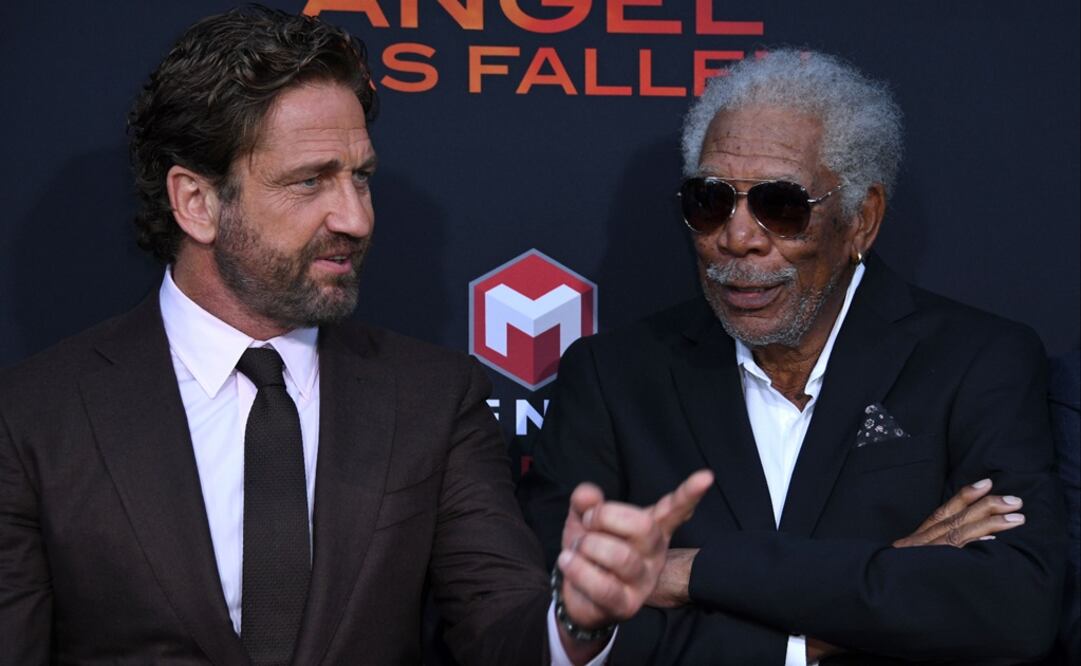 Gerard Butler y  Morgan Freeman. Foto: AFP 