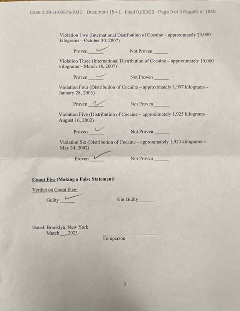 Genaro García Luna: estos son los formatos con los que el jurado en NY lo declaró culpable 