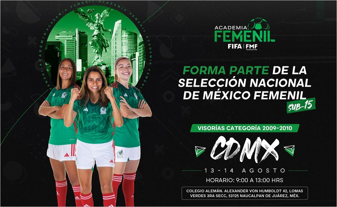 Federación Mexicana de Futbol busca jugadoras para la Selección Femenil Sub-15 / FOTO: Twitter: @FMF