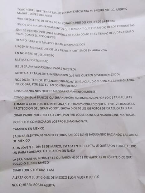 "Periodistas con malos pensamientos contra AMLO serán desaparecidos", se lee en panfleto de mitin