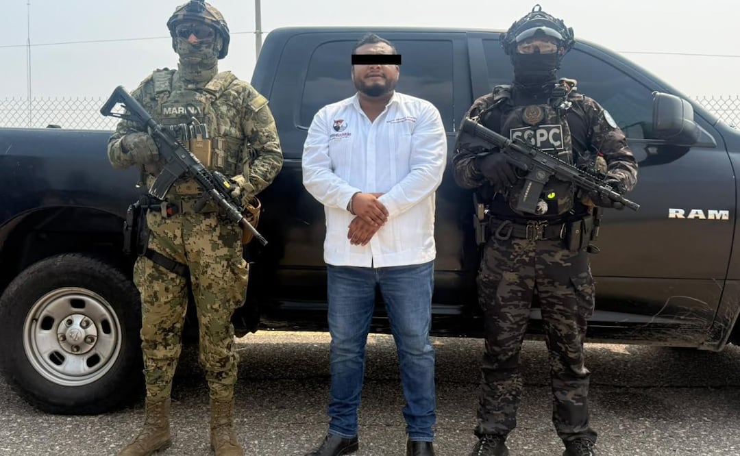 Detienen al presidente municipal de Juchitán de Zaragoza, Oaxaca, Miguel Sánchez Altamirano (23/09/2026). Foto: Especial