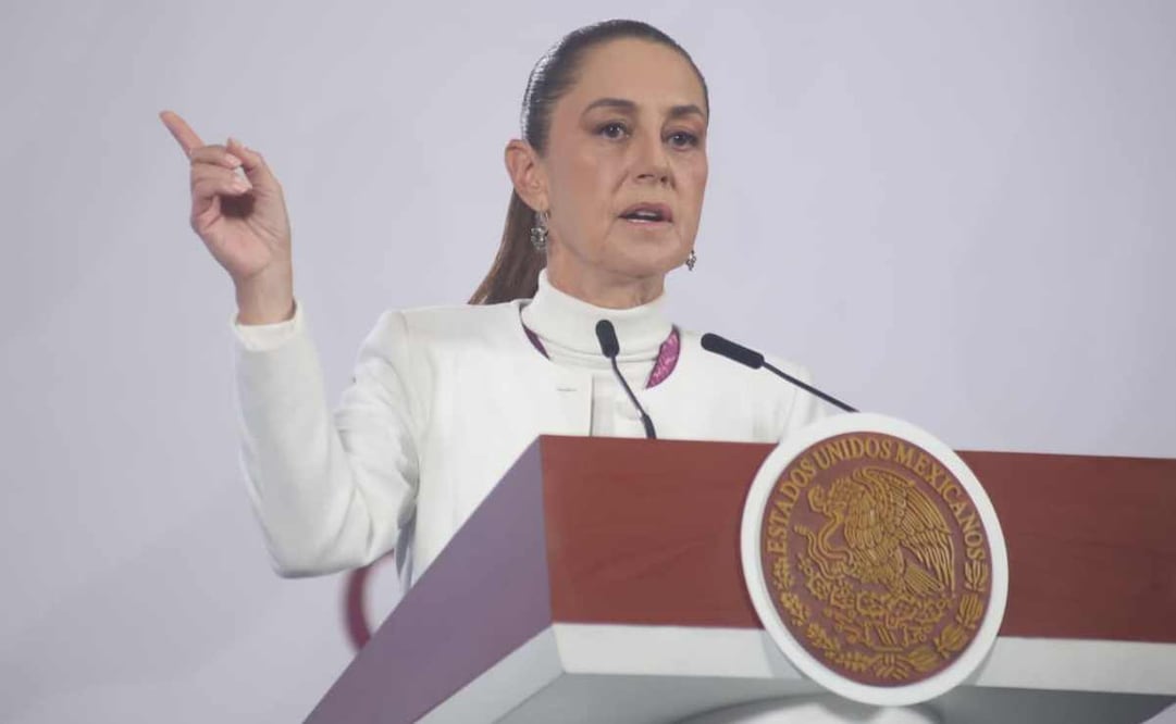 La presidenta Claudia Sheinbaum durante la mañanera del 22 de diciembre del 2025. Foto: Luis Camacho/ EL UNIVERSAL